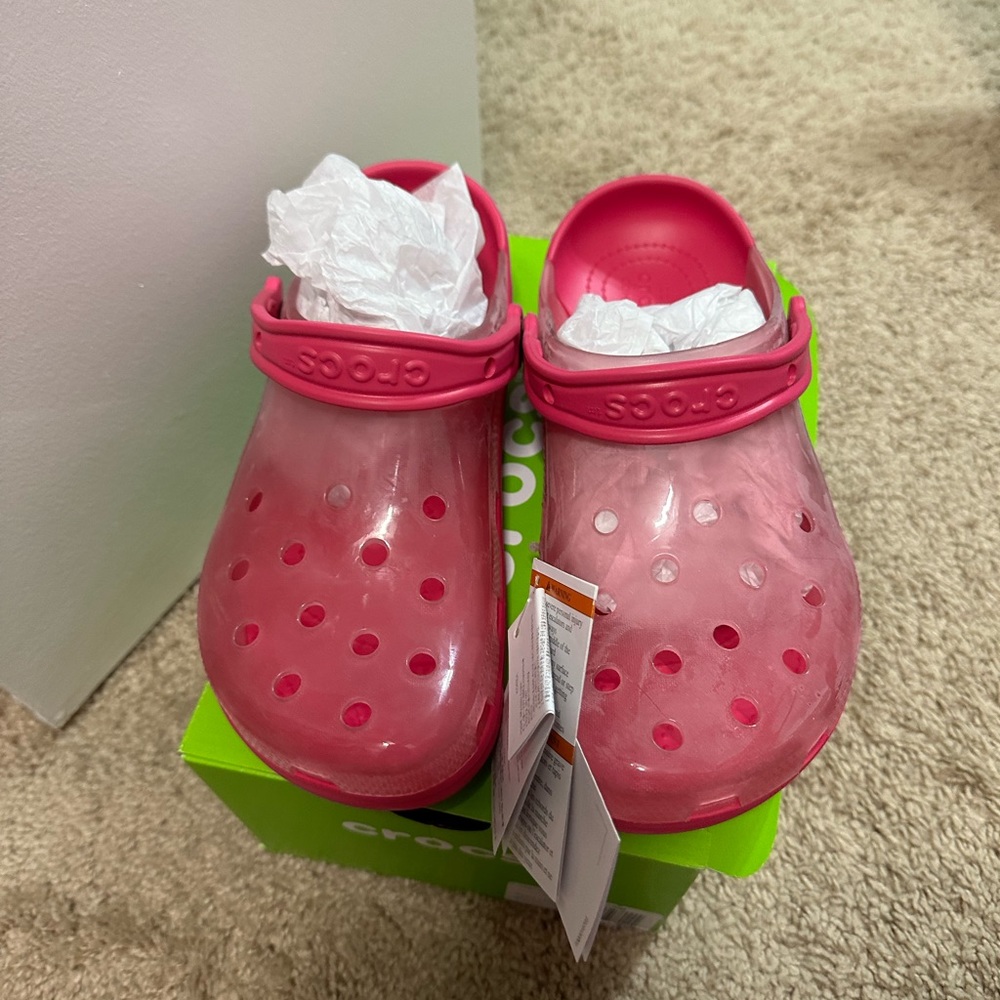 Pink Crocs Classic Translucent Clog